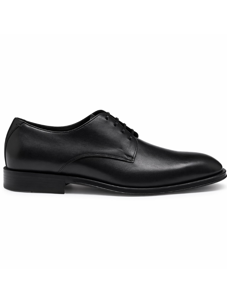 Men’s Lambskin Leather Derby Shoes Comfortable Anti-Slip Dress Black 68614